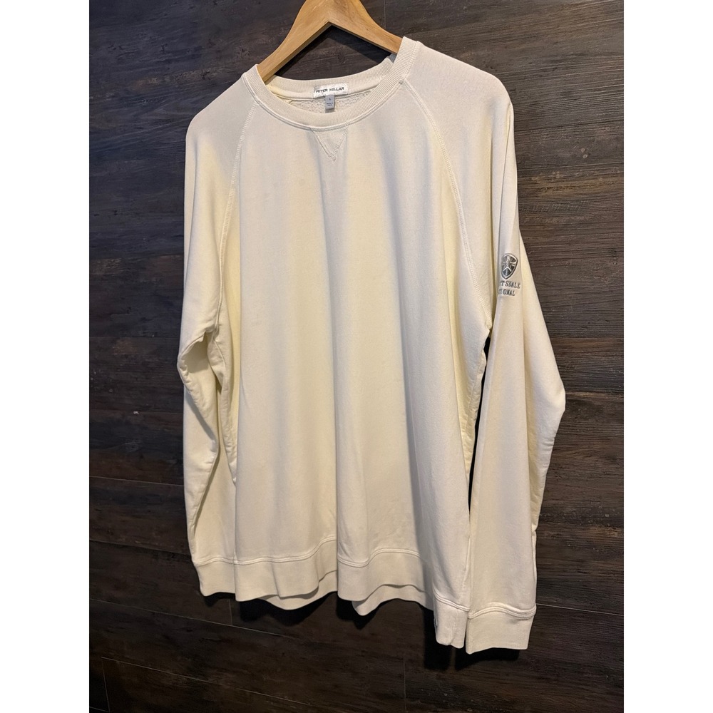 Peter Millar IVORY Scottsdale National Golf Club Sweatshirt Mens Pullover LARGE